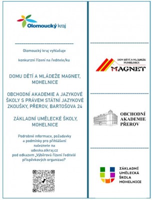 Vyhlášení konkurzních řízení na ředitele školských příspěvkových organizací