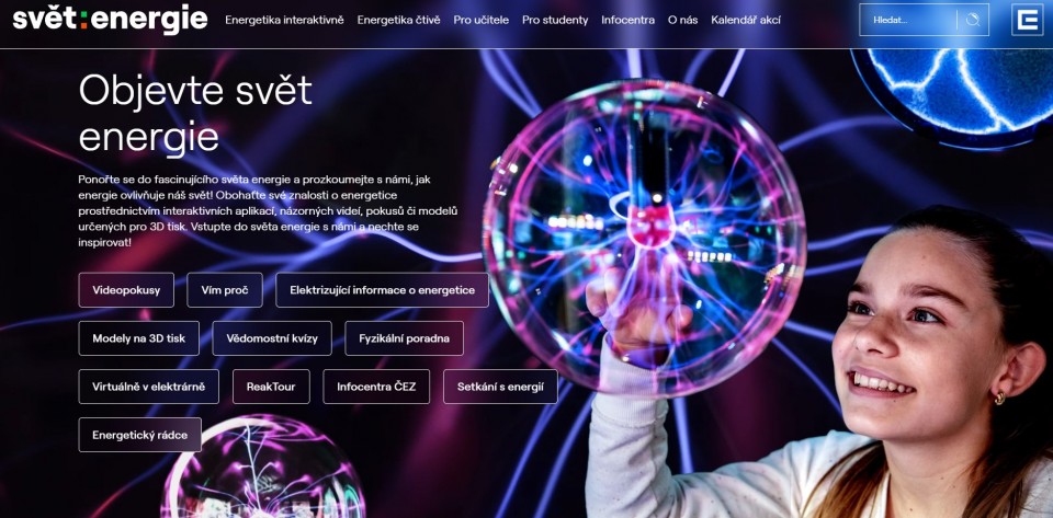 ČEZ otevírá virtuální bránu do světa energie: nový vzdělávací web